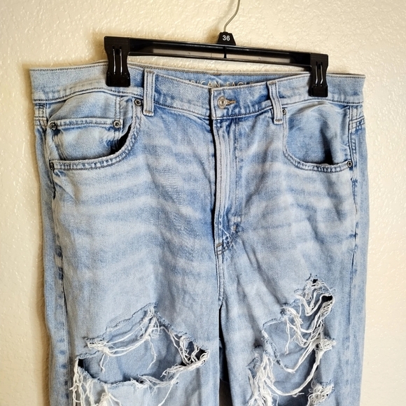 American eagle highest rise baggy distressed jeans sz 16 - Picture 2 of 9